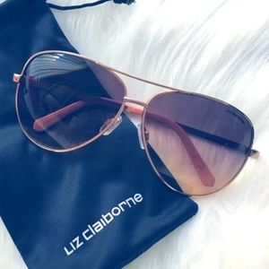 Liz Claiborne Sloane Rose Gold Glasses NWOT